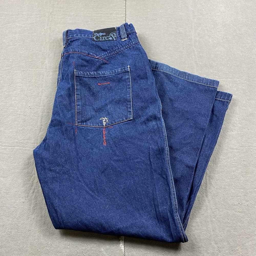 FUBU The Collection Jeans Mens 40x32 Blue Wide Leg Denim Hip Hop Baggy Pants